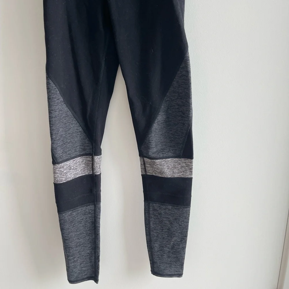 ALO Black and Gray High-Waisted Leggings